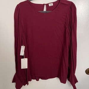 Aritiza Wilfred Clarissa Top in Spiced Burgundy, SIZE XL. Never worn.